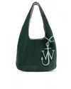Jw Anderson Mini Beaded Shopper Tote In Green