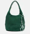 Jw Anderson Beaded Shoulder Bag Structured Shape In Green