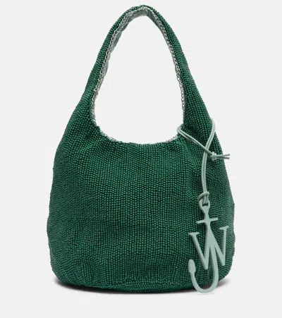 Jw Anderson Mini Beaded Tote Bag In Green