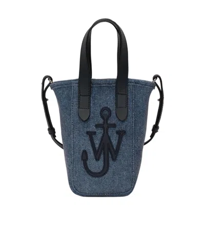 Jw Anderson Mini Belt Denim Tote Bag In Blue