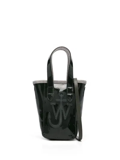 Jw Anderson Anchor Patch Mini Belt Tote Bag In Black