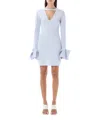 Jw Anderson J. W. Anderson Ruffle Sleeves Mini Dress In Lightblue