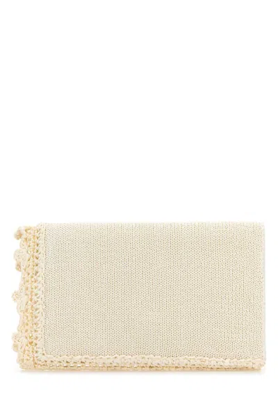 Jw Anderson Mini Ivory Crochet Clutch Bag In Neutral