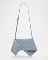 Jw Anderson Mini Scarf Denim Leather Crossbody Bag In 800 Blue