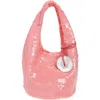 Jw Anderson Pink Sequin Shopper Mini Top Handle Bag In Bubblegum 340
