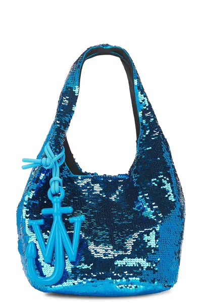 Jw Anderson Mini Sequin Shopper Bag In Aqua