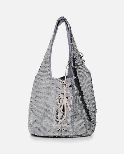 Jw Anderson Mini Sequin Shopper Bag In Grey