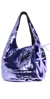 Jw Anderson Purple Mini Sequin Shopper Bag In Lavender