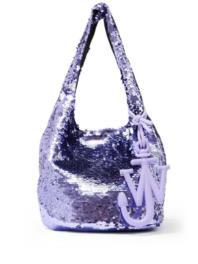 Jw Anderson Mini Sequin Shopper Bag In Purple