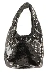 Jw Anderson Sequin Top Handle Shoulder Bag In Gunmetal
