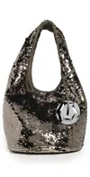 Jw Anderson Gunmetal Mini Sequin Shopper Bag In Gunmetal