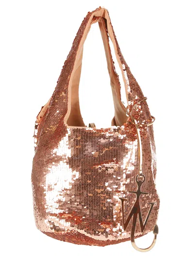Jw Anderson Sequin-embellished Mini Shopper Bag In Rose Gold