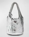Jw Anderson Mini Sequin Shopper Tote Bag In Silver