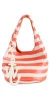 Jw Anderson Orange & White Mini Sequin Shopper Bag In Orange/white