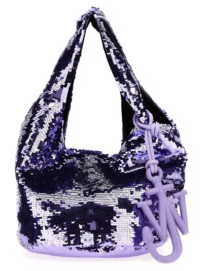 Jw Anderson Mini Sequin Shopping Bag In Purple