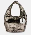 Jw Anderson Gunmetal Mini Sequin Shopper Bag In Grey