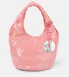 Jw Anderson Pink Sequin Shopper Mini Top Handle Bag In Pink
