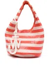 Jw Anderson Orange & White Mini Sequin Shopper Bag In 424 Orange/white