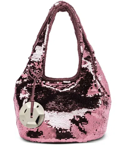 Jw Anderson Mini Sequinned Tote Bag In Pink