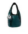 Jw Anderson Sequin Shoulder Bag In Green Polyester In Racing Green