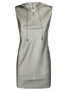 Jw Anderson Short Dress With Hood And Drawstring In Fuchsia