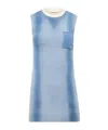 Jw Anderson Layered-neck Cotton-wool Mini Shift Dress In Light Blue