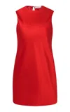 Jw Anderson Mens Crimson Red Shift Sleeveless Woven Mini Dress In Red