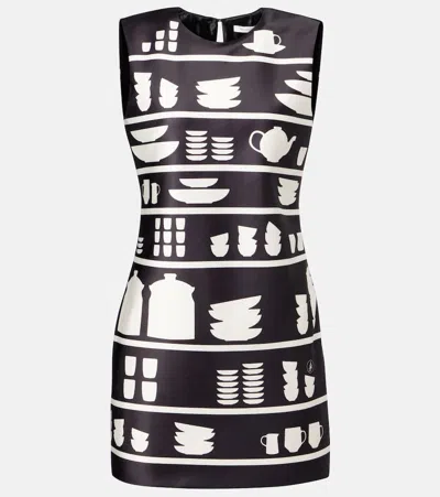 Jw Anderson Mini Shift Printed Minidress In Black