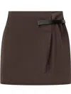 Jw Anderson Gathered Short Skirt In Brown