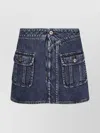 Jw Anderson Blue Curved Patch Pocket Denim Miniskirt
