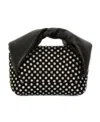 Jw Anderson J. W.anderson Leather Midi Twister Handbag Embellished With Rhinestones In Black