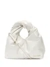 Jw Anderson Mini Twister Leather Crossbody Bag In White