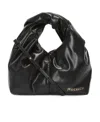 Jw Anderson Mini Twister Leather Hobo Bag In Black