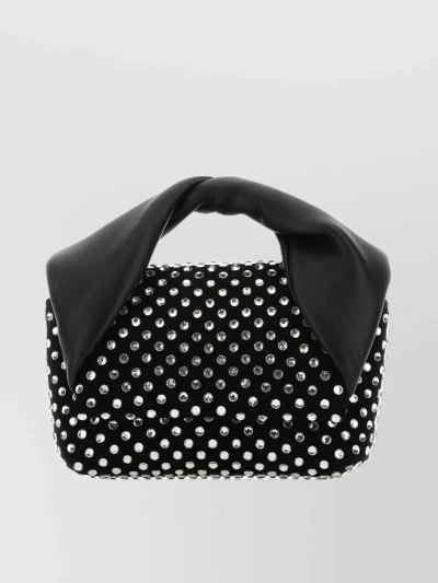 Jw Anderson Tasche Crystal Twister Midi Aus Schwarzem Leder In Black