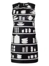 Jw Anderson Mini Shift Printed Minidress In Black