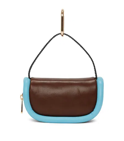 Jw Anderson Bumper-7 - Leather Micro Bag In Blue