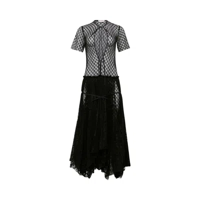 Pre-owned Jw Anderson Mixed Lace Dress 'black' | Women's Size 8