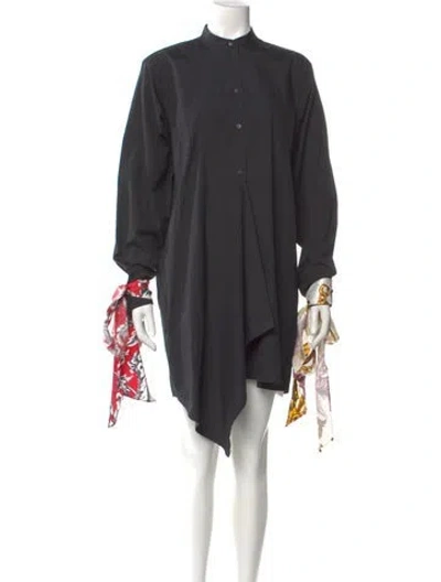 Pre-owned Jw Anderson Mock Neck Knee-length Dress In Gray
