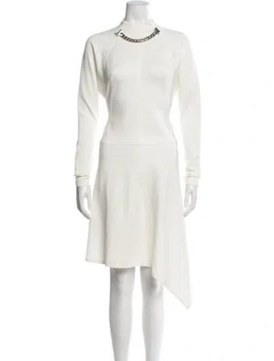 Pre-owned Jw Anderson Mock Neck Knee-length Dress In Neutral