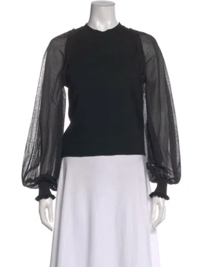 Pre-owned Jw Anderson Mock Neck Long Sleeve Top In Black