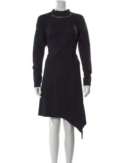Pre-owned Jw Anderson Mock Neck Midi Length Dress In Black