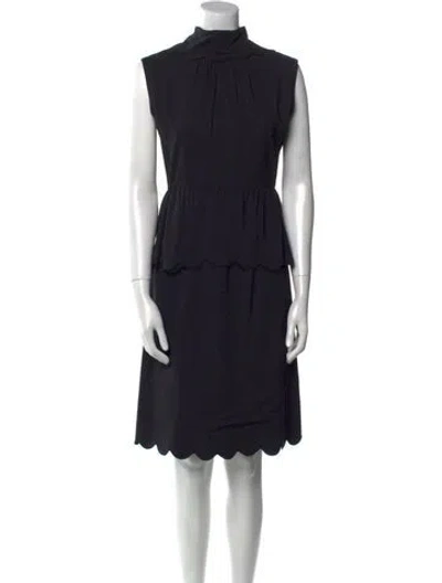 Pre-owned Jw Anderson Mock Neck Mini Dress In Black