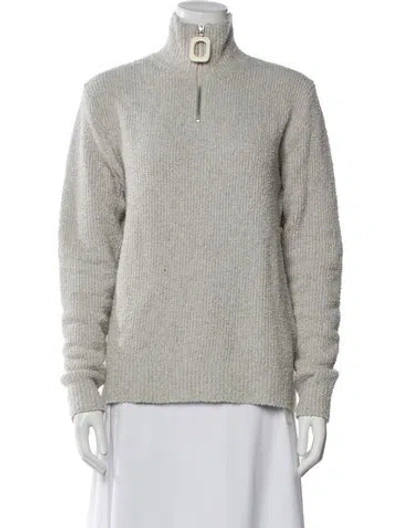 Pre-owned Jw Anderson Mock Neck Sweater In Gray