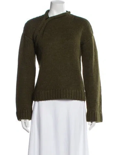 Pre-owned Jw Anderson Mock Neck Sweater In Green