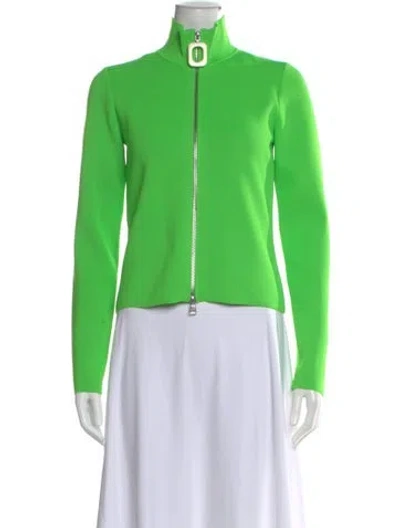 Pre-owned Jw Anderson Mock Neck Sweater In Green