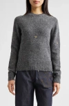 Jw Anderson Monogram Embroidered Wool & Mohair Sweater In Gray