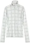 Jw Anderson Sheer Long Sleeve Turtleneck Top In Off White