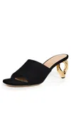 Jw Anderson J. W.anderson Leather Chain Mules With Statement Heel 8 Cm In Black
