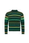 Jw Anderson Stripe Extrafine Merino Wool Sweater In Green