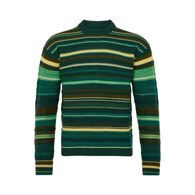 Pre-owned Jw Anderson Multi Stripe Jumper 'green/multicolor' | Men's Size Xl